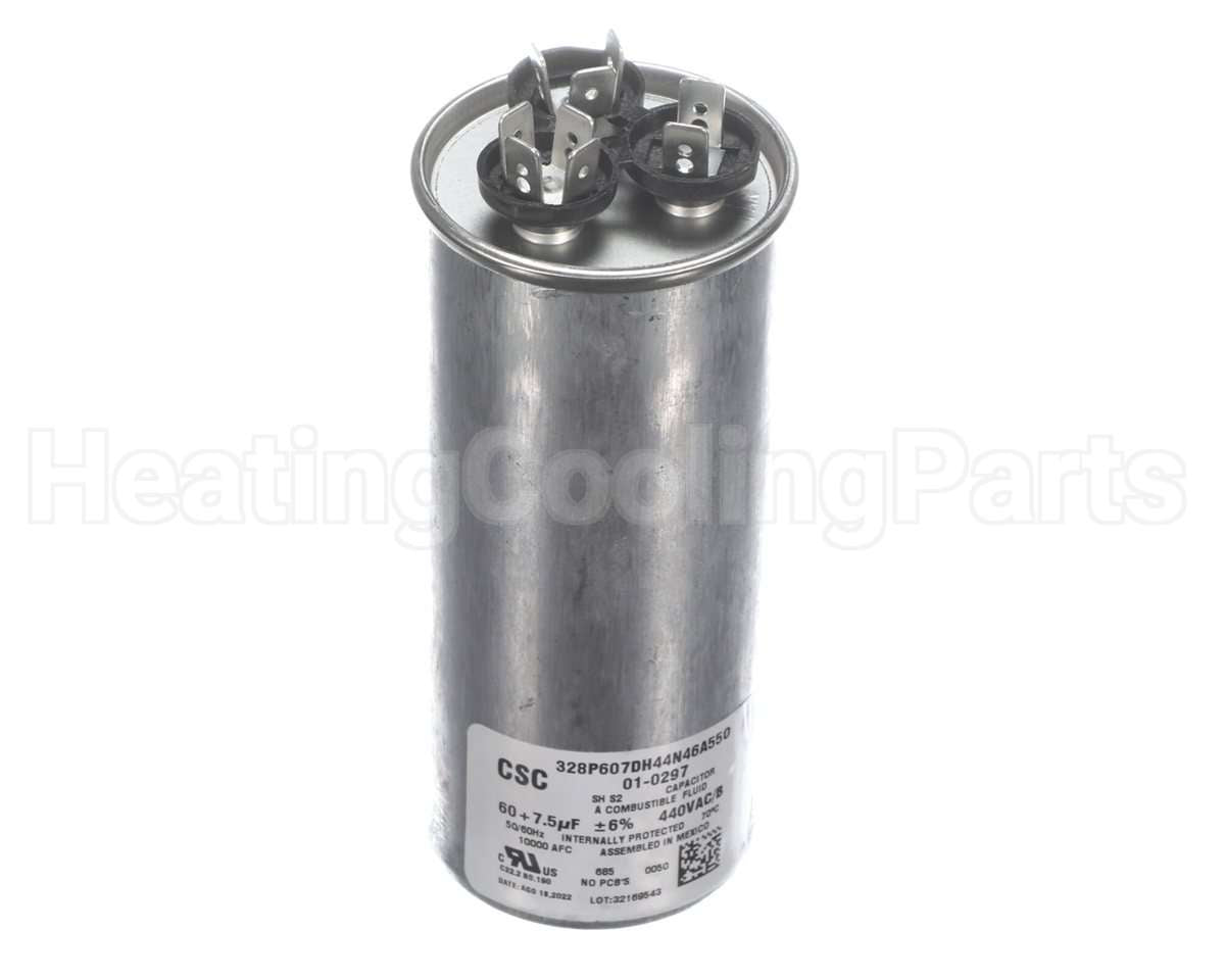01-0297 Nordyne Dual Rnd Cap 440V 7.5+60Mfd