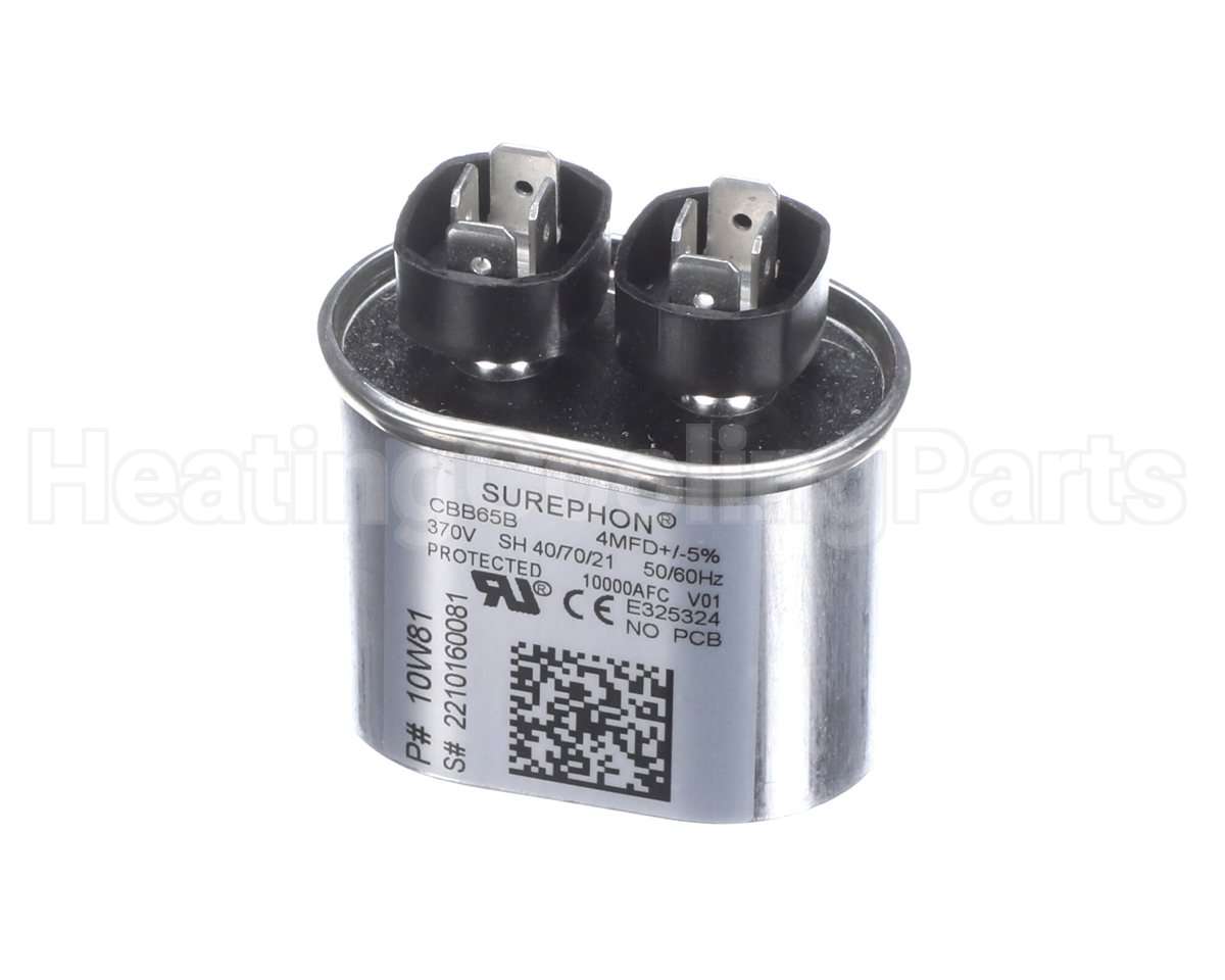 10W81 Lennox 4Mfd 370V Ovalrun Capacitor