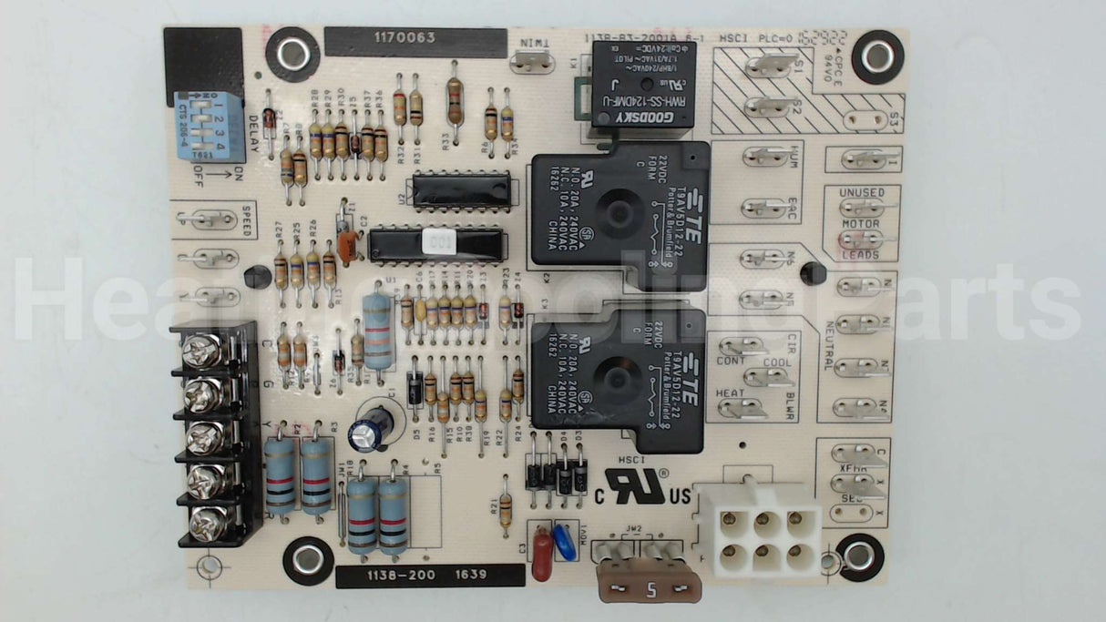 1170063 International Comfort Products Control Fan Timer Board