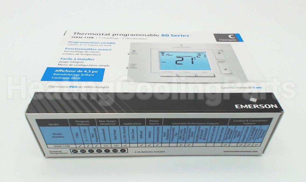 1F83C-11PR Copeland Comfort Control (White Rodgers) 1Ht/1Cl 7Day Prog Stat