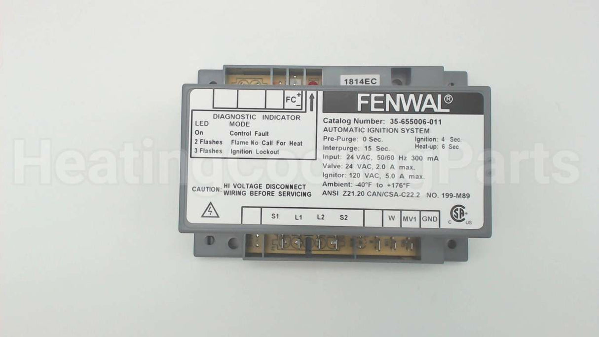 35-655006-011 Fenwal 120/240V No Pp 4S Tfi 3 Tries