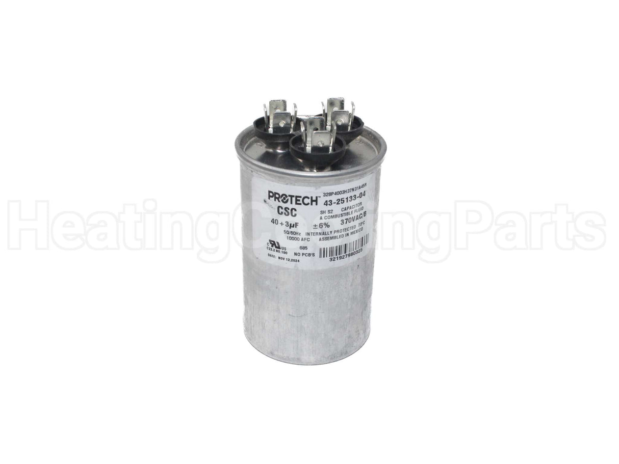43-25133-04 Rheem-Ruud Dual Capac 40/3 Mfd 370V Round
