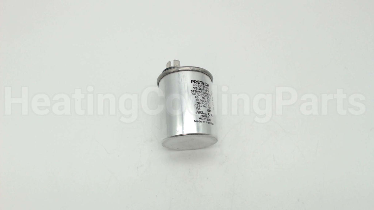 43-25136-08 Rheem-Ruud 15Mfd 370V Round Run Capacitor