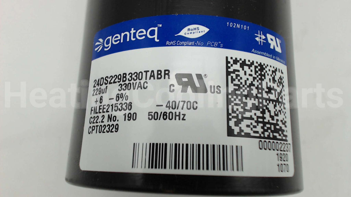 CPT2329 Trane 229 +/- 5Mfd 330V Rnd Capacitr
