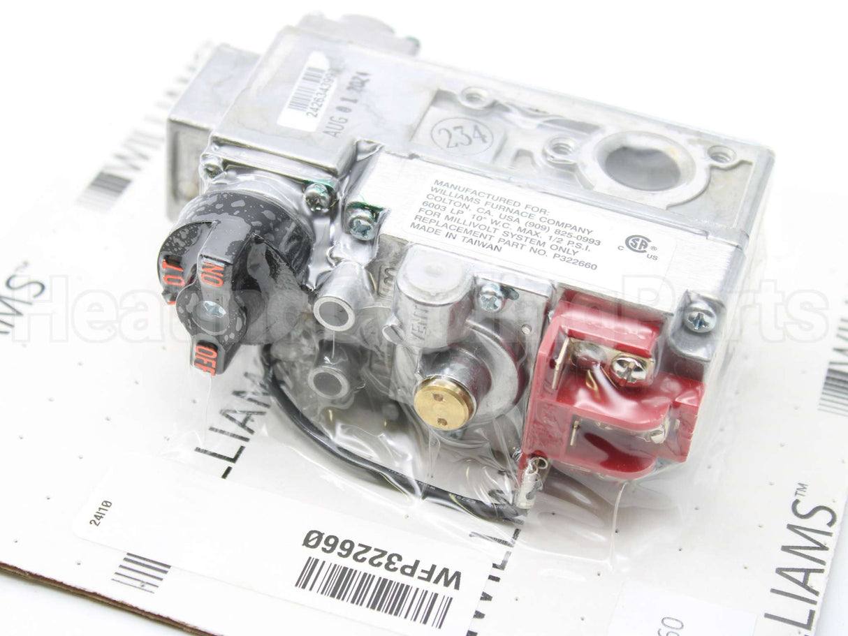 P322660 Williams Comfort Products 10"Wc Lp 1/2" Gas Valve