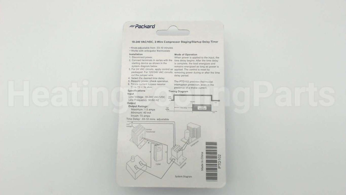 PTD102 Packard 10 Min Adjust Time Delay