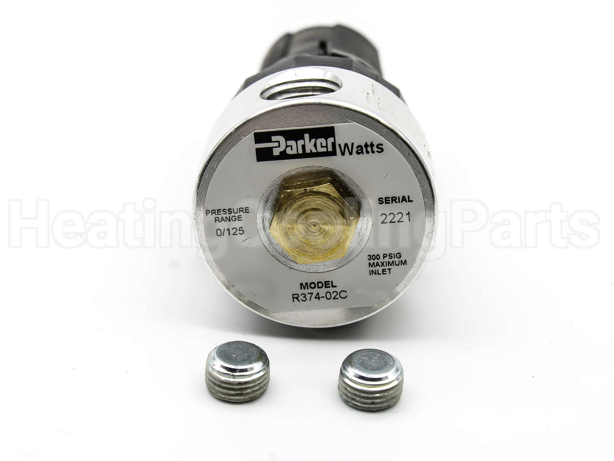 R374-02C Parker Watts Fluid Air 1/4"Reg 0/125#Out4Way Alum