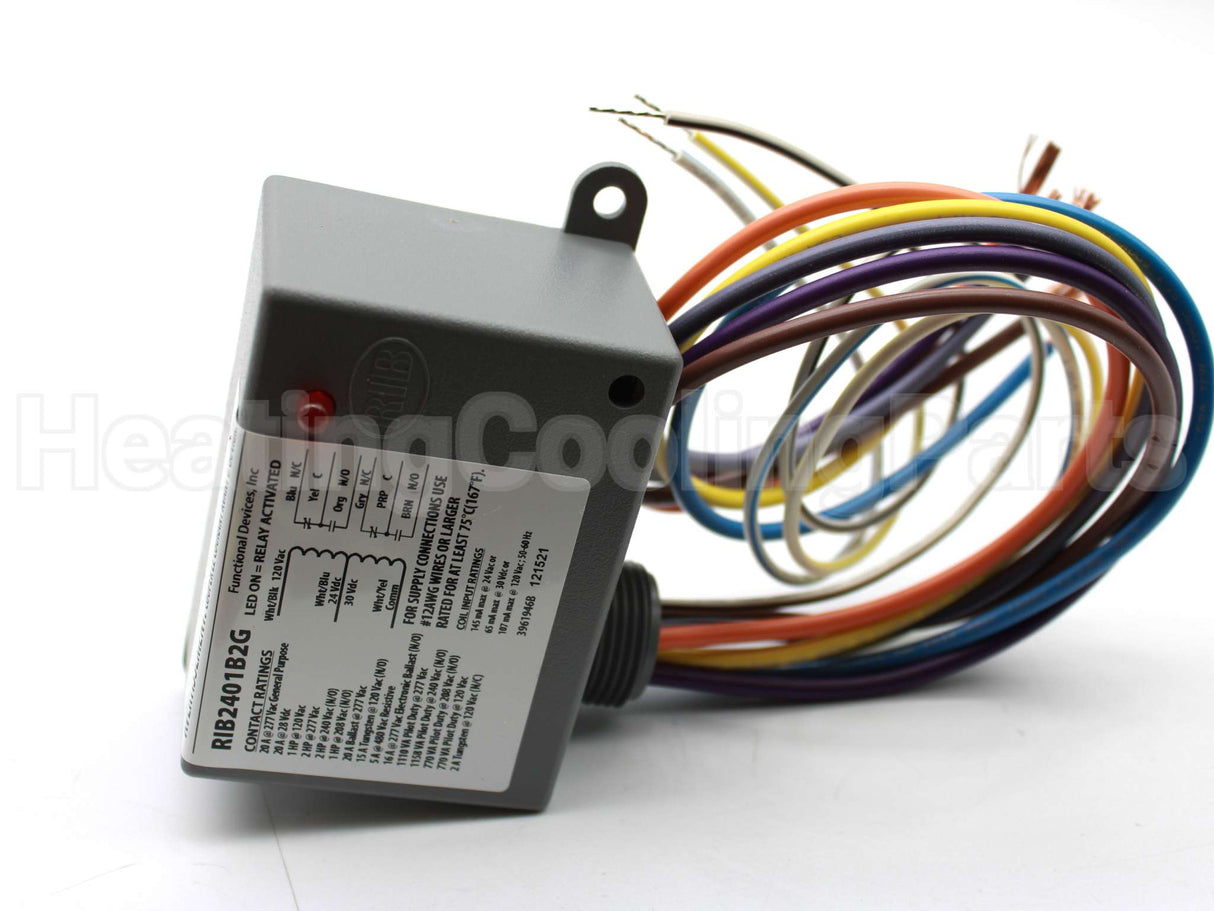 RIB2401B2G Functional Devices 24Vac/Dc;120V 20A Dpdt Pwr Rly
