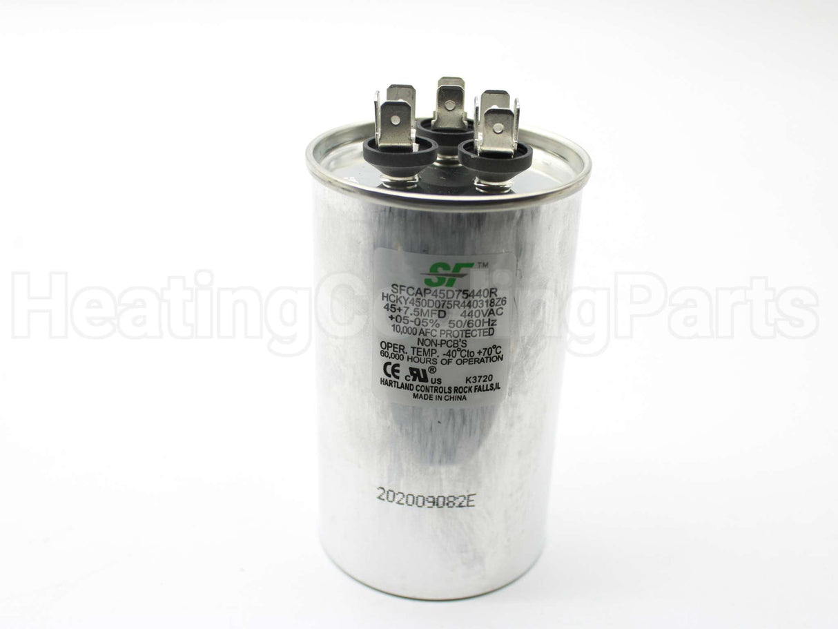 SFCAP45D75440R Trane 45/7.5Mfd 370/440V Rnd Run Cap