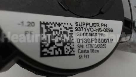 0130F00001P Amana-Goodman -1.20"Pf Spst Pressure Switch