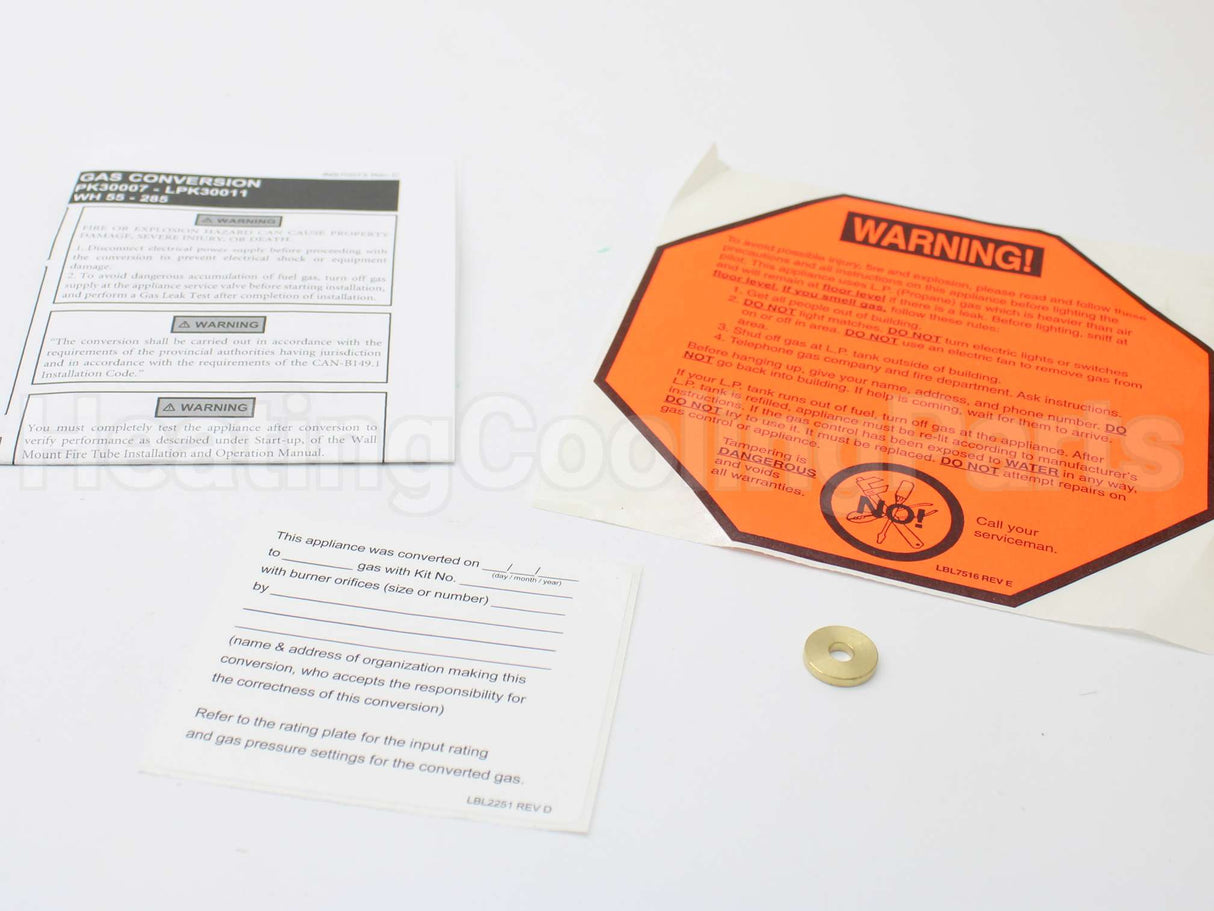 100158942 Lochinvar & A.o. Smith Lp Conversion Kit Wh199