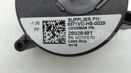 20028401 Amana-Goodman -1.35"Wc Spst Pressure Switch