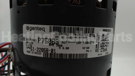 51-22858-01 Rheem-Ruud 1/2Hp 120V 1075Rpm 3Spd 48 Mtr