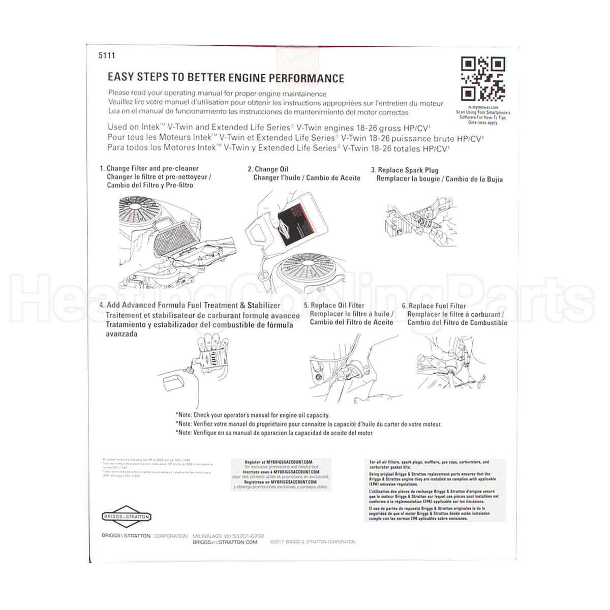 5111B Briggs & Stratton Maintenance Kit