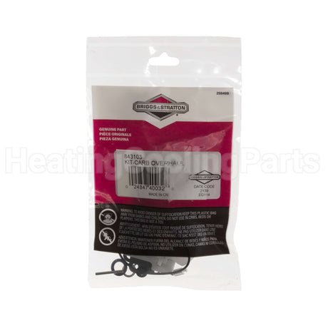 843103 Briggs & Stratton Kit-Carb Overhaul