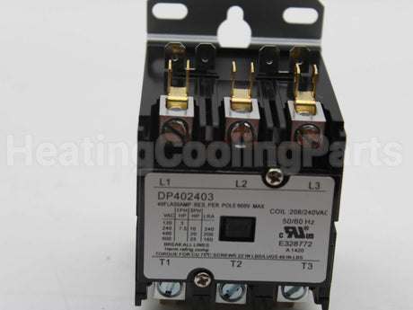 DP402403 Supco 208-240Vcoil 40A 3Pole Contatr