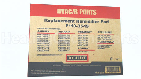 P110-3545 Carrier 13"X10"X1 3/4" Humidifier Pad