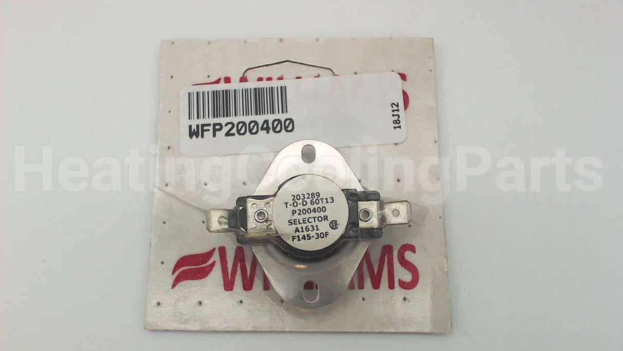 P200400 Williams Comfort Products F145-30F Selector Switch
