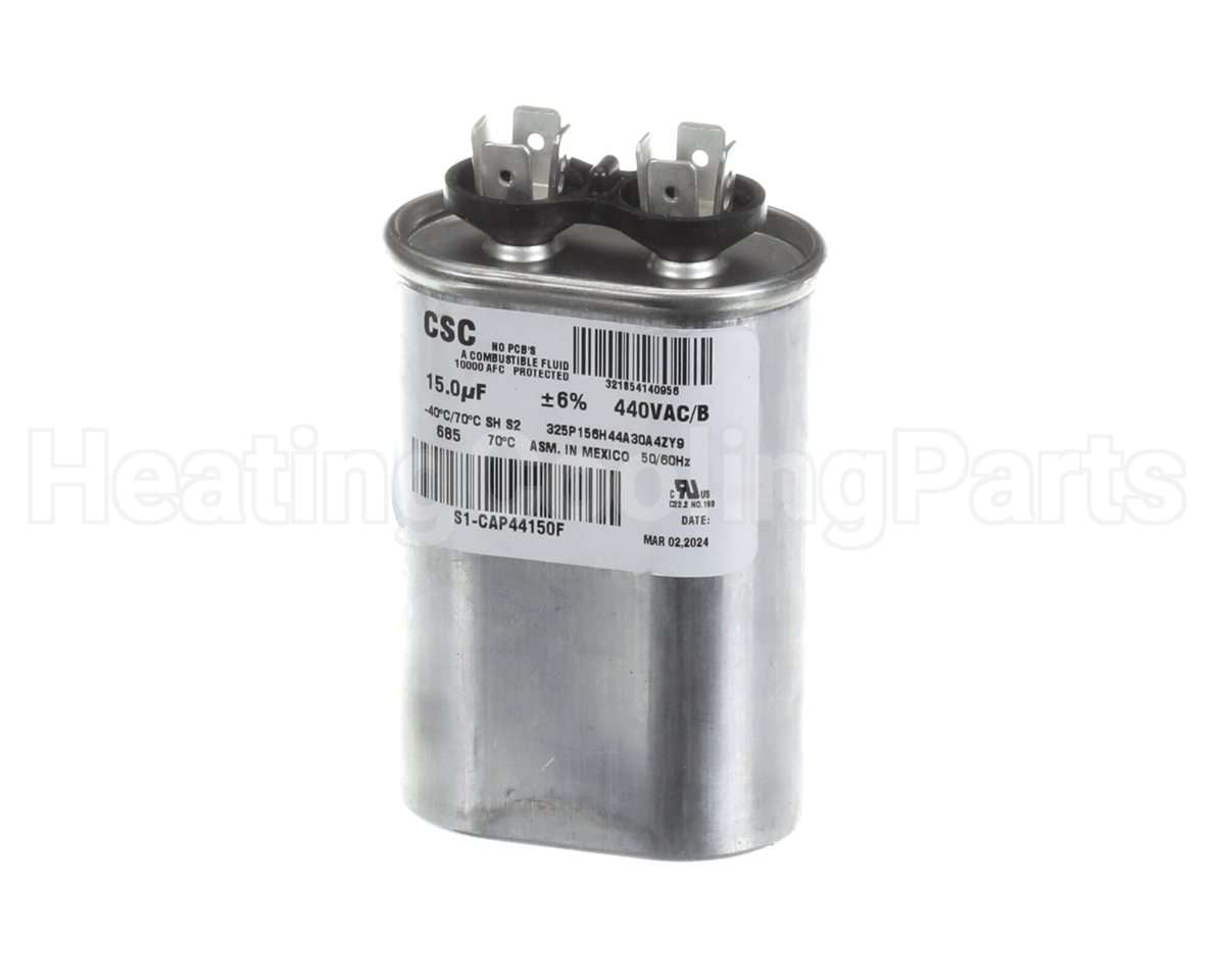S1-CAP44150F York 440V 15Mfd Run Single Cap Flat