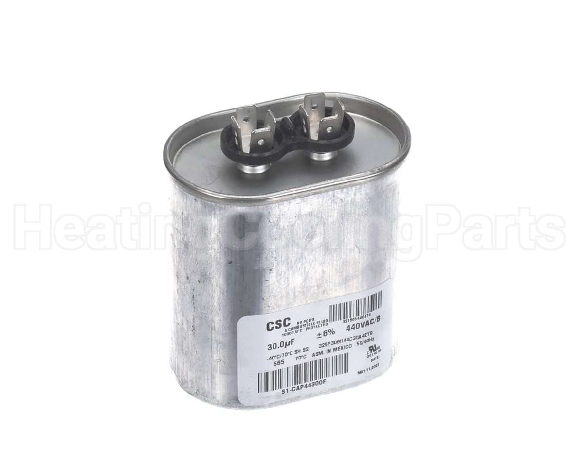 S1-CAP44300F York 440V 30Mfd Run Single Cap Flat