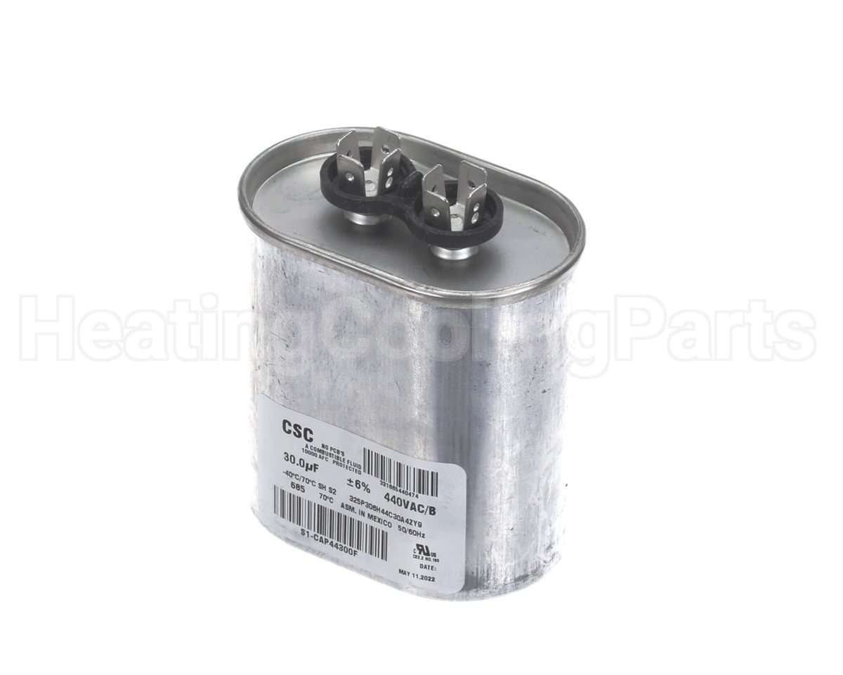 S1-CAP44300F York 440V 30Mfd Run Single Cap Flat